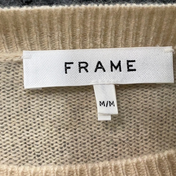 FRAME Beige Puff Sleeve Cashmere Sweater M - Picture 4 of 4